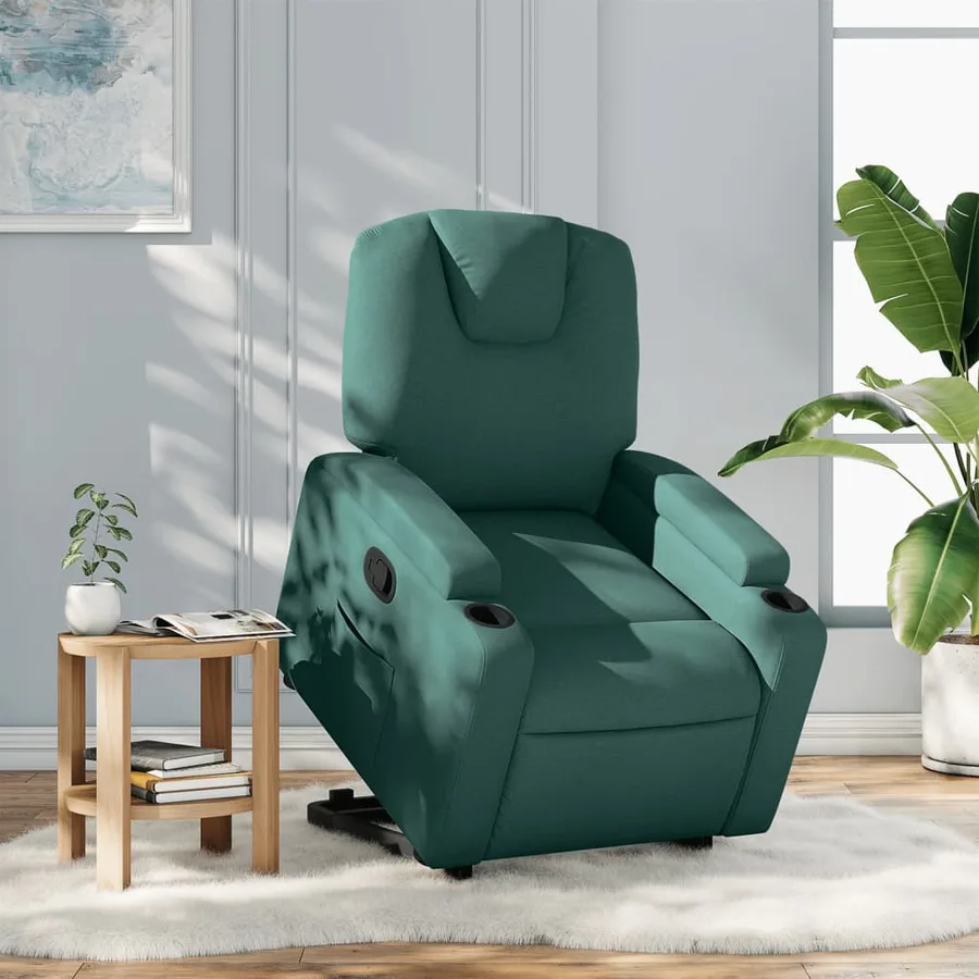 Fauteuil inclinable vert foncé tissu - 16