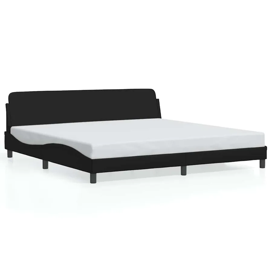 Cadre de lit Dover noir 200x200 cm similicuir - 2