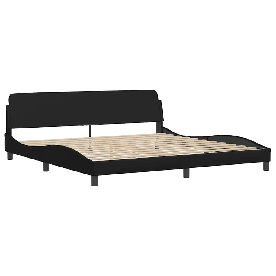 Cadre de lit Dover noir 200x200 cm similicuir - 3