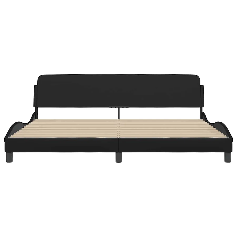Cadre de lit Dover noir 200x200 cm similicuir - 4
