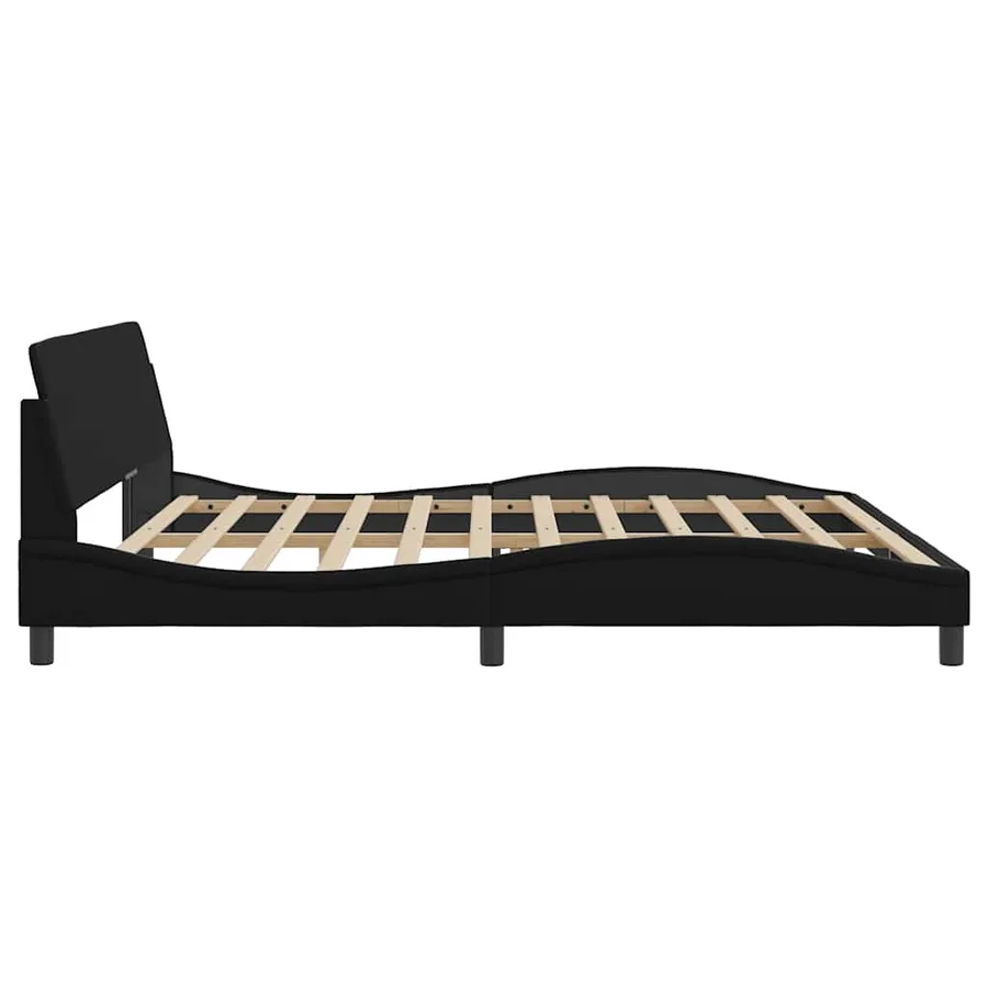 Cadre de lit Dover noir 200x200 cm similicuir - 5