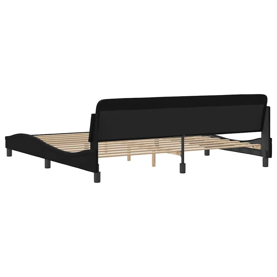 Cadre de lit Dover noir 200x200 cm similicuir - 6