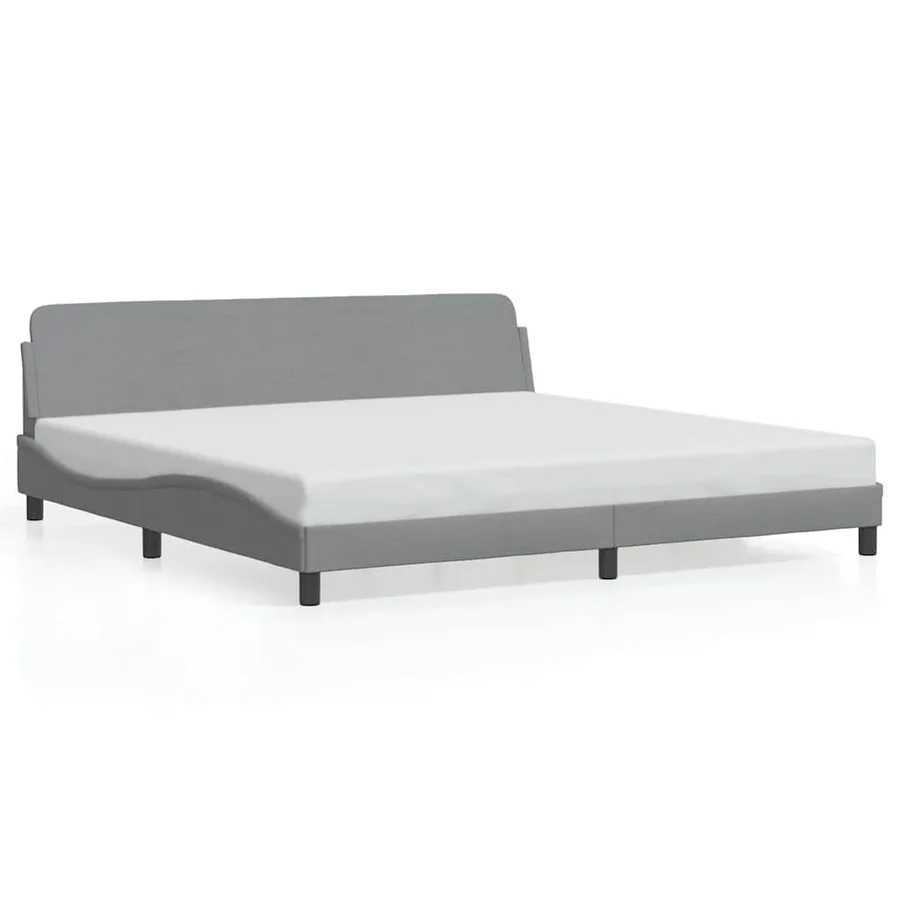 Cadre de lit Dover gris clair 200x200 cm tissu - 2