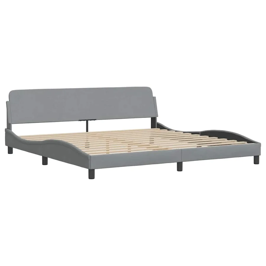 Cadre de lit Dover gris clair 200x200 cm tissu - 3