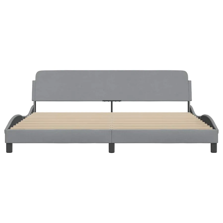 Cadre de lit Dover gris clair 200x200 cm tissu - 4