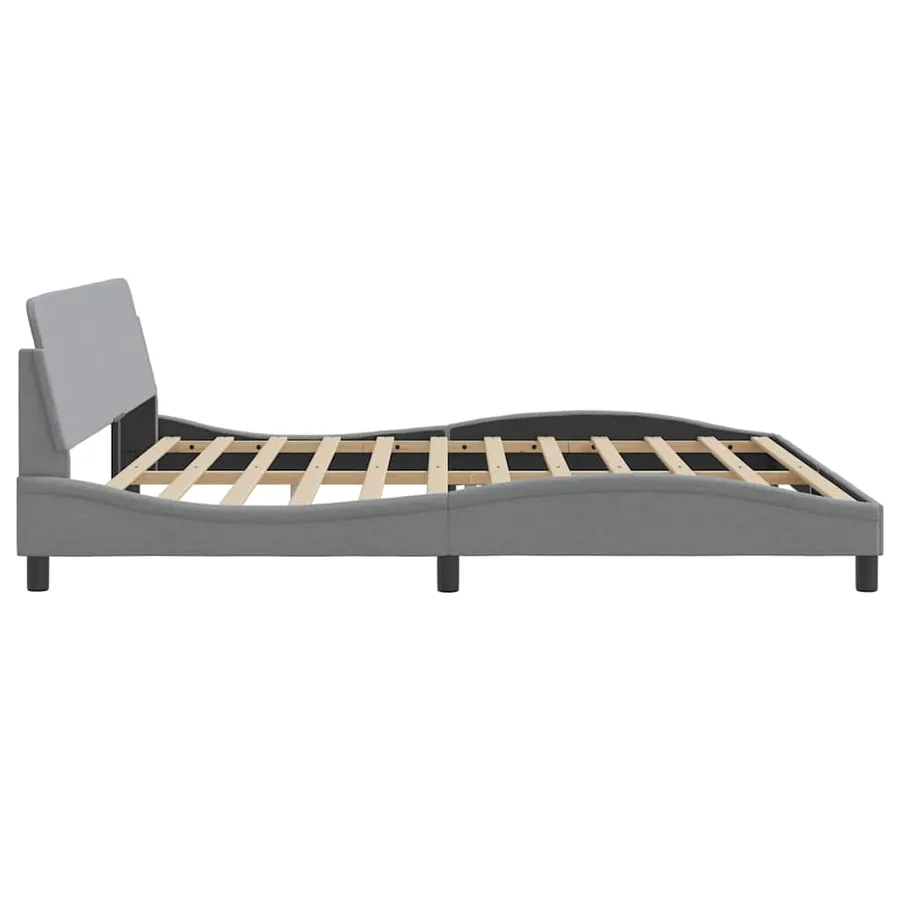 Cadre de lit Dover gris clair 200x200 cm tissu - 5