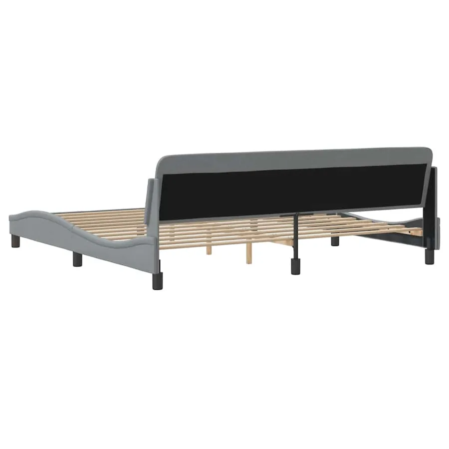 Cadre de lit Dover gris clair 200x200 cm tissu - 6