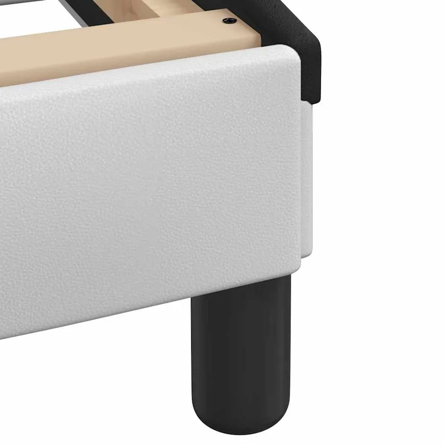 Cadre de lit Dover blanc et noir 200x200 cm similicuir - 7