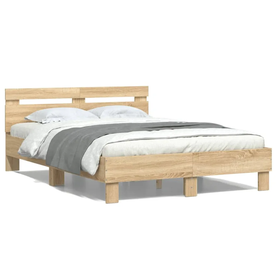 Cadre de lit sans matelas chêne sonoma 120x190 cm - 2