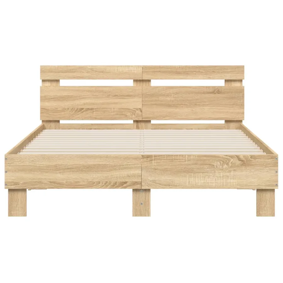 Cadre de lit sans matelas chêne sonoma 120x190 cm - 5