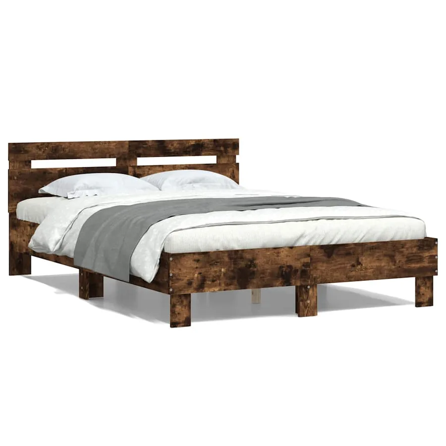 Cadre de lit sans matelas chêne fumé 120x190 cm - 2