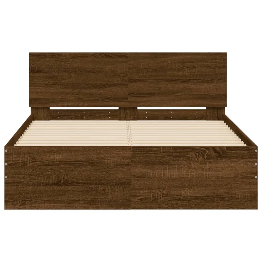 Cadre de lit sans matelas chêne marron 120x190 cm - 5
