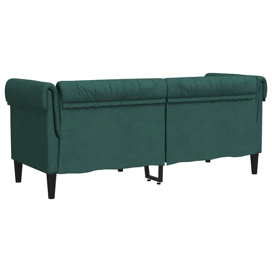 Canapé Chesterfield 2 places vert foncé tissu - 6