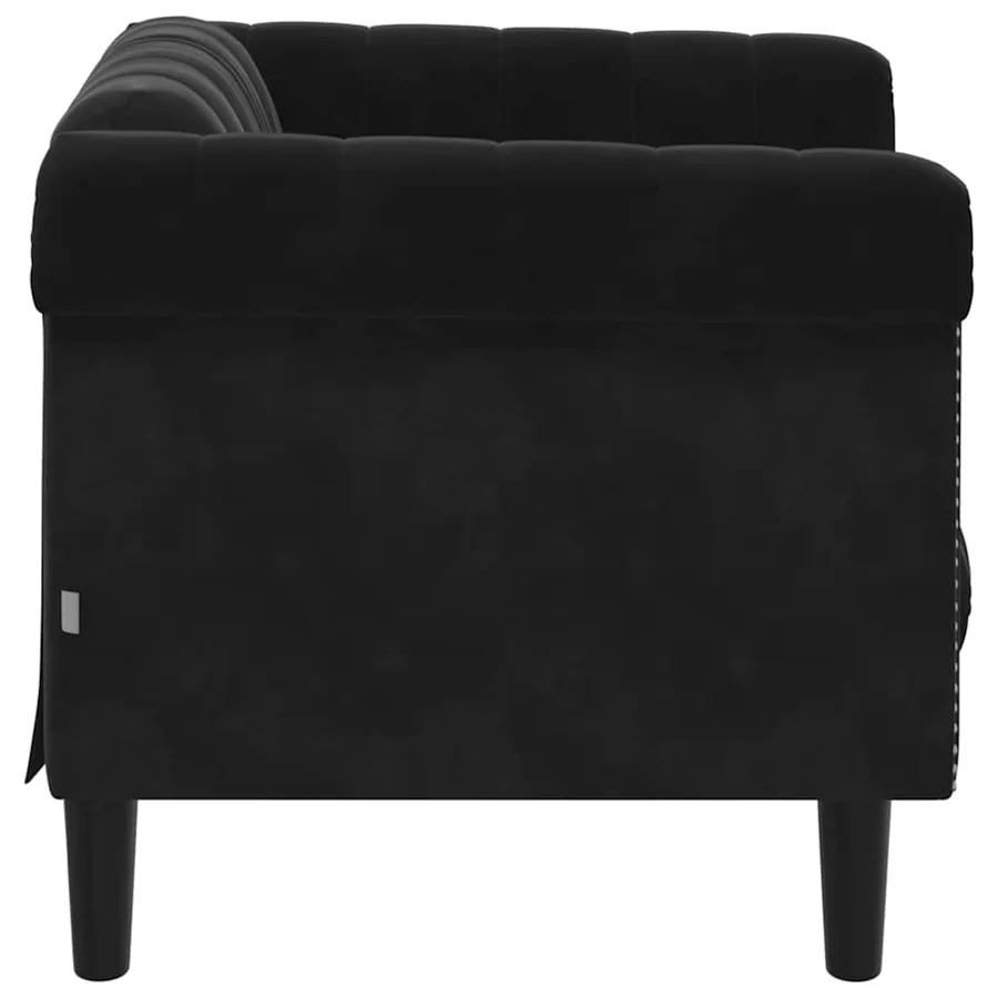 Fauteuil noir velours - 5