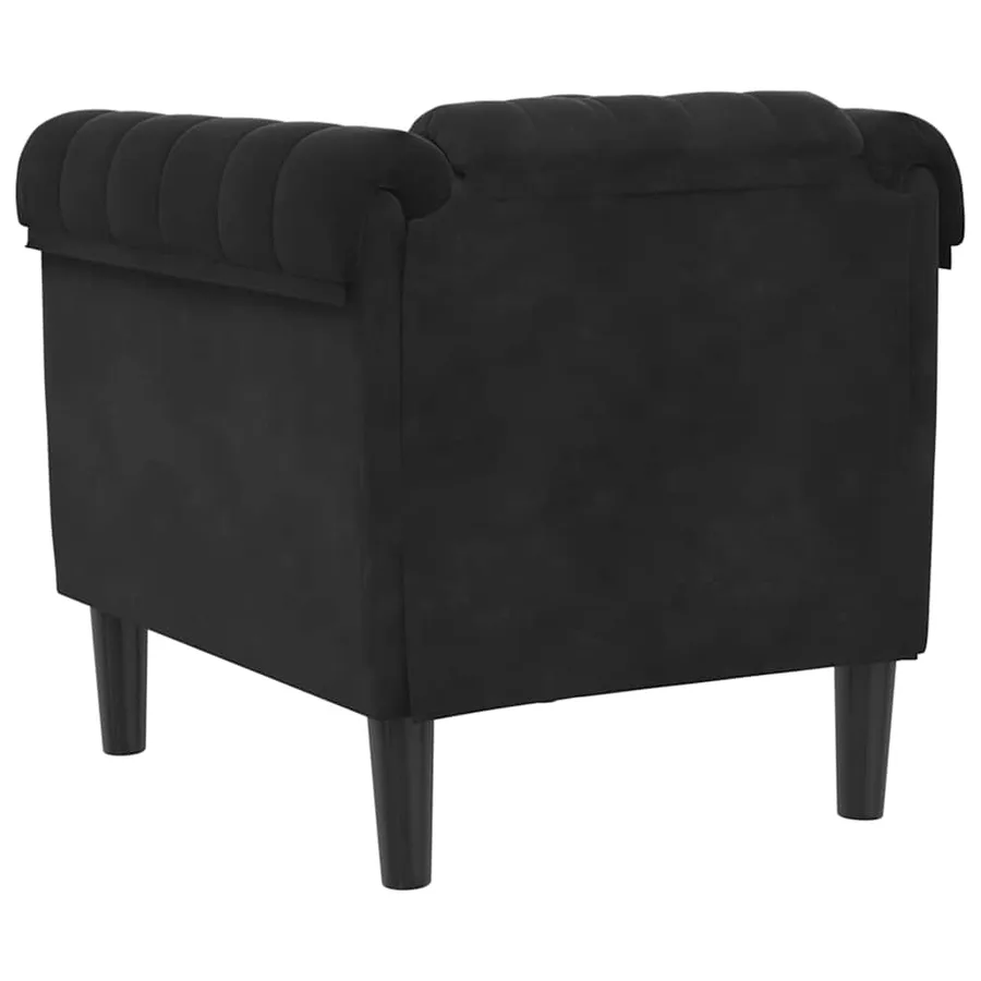 Fauteuil noir velours - 6
