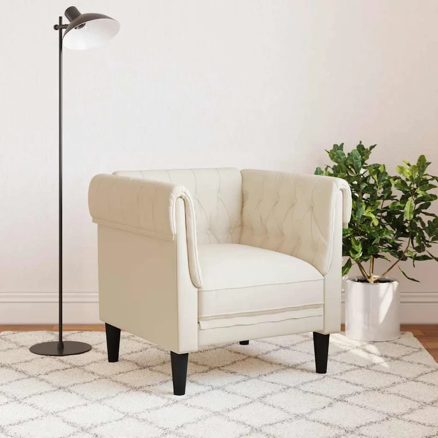 Fauteuil Chesterfield lin - 3