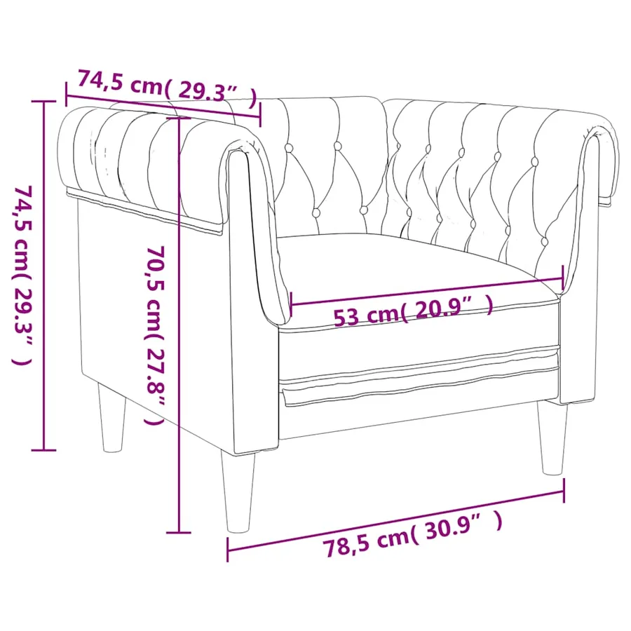 Fauteuil Chesterfield lin - 9