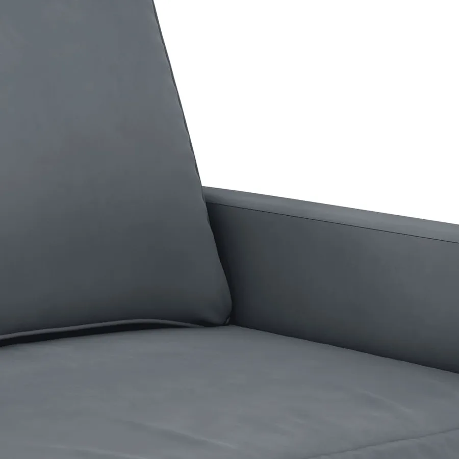 Ensemble de canapés 3 pcs avec coussins gris foncé velours - 6