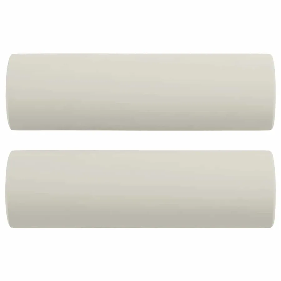 Canapé 2 places avec oreillers décoratifs crème 140 cm velours - 5
