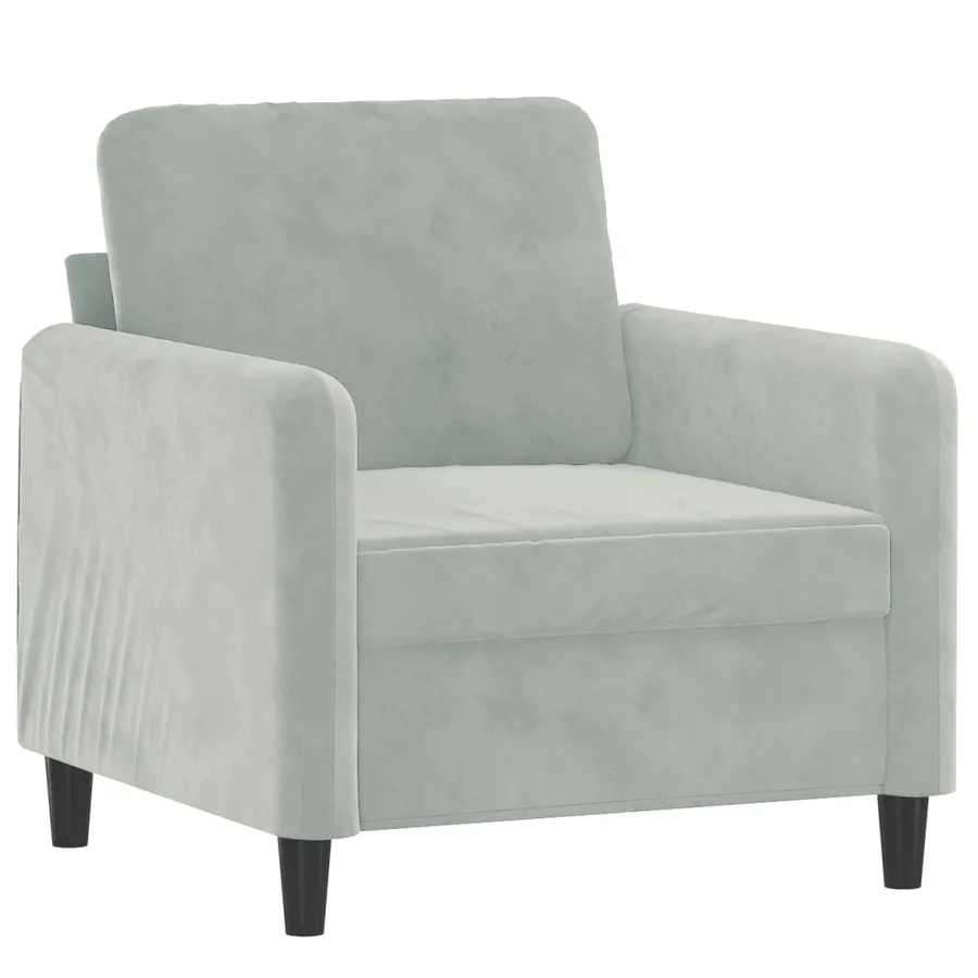 Ensemble de canapés 3 pcs gris clair velours - 3