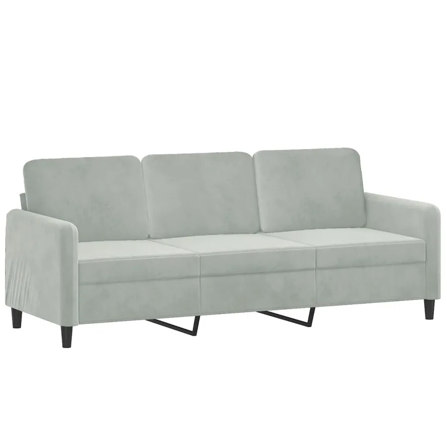 Ensemble de canapés 3 pcs gris clair velours - 5