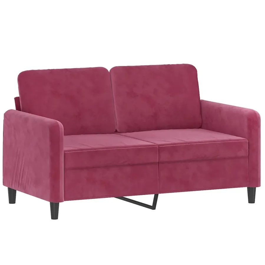 Ensemble de canapés 2 pcs rouge bordeaux velours - 3