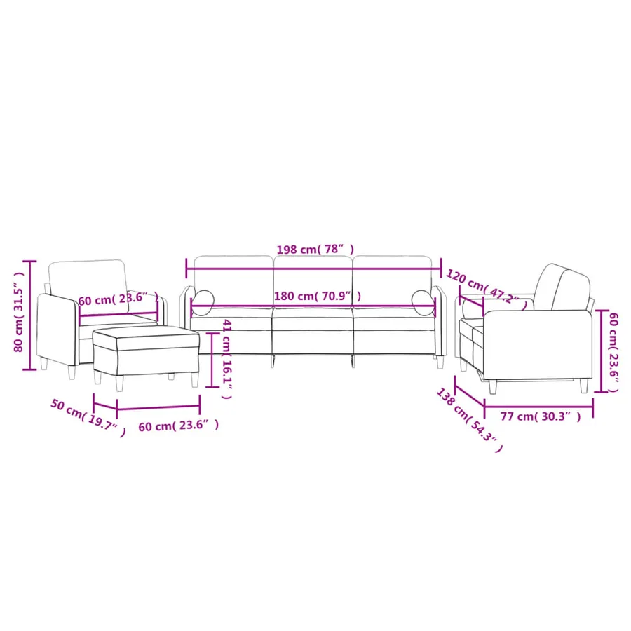 Ensemble de canapés 4 pcs avec coussins noir velours - 11