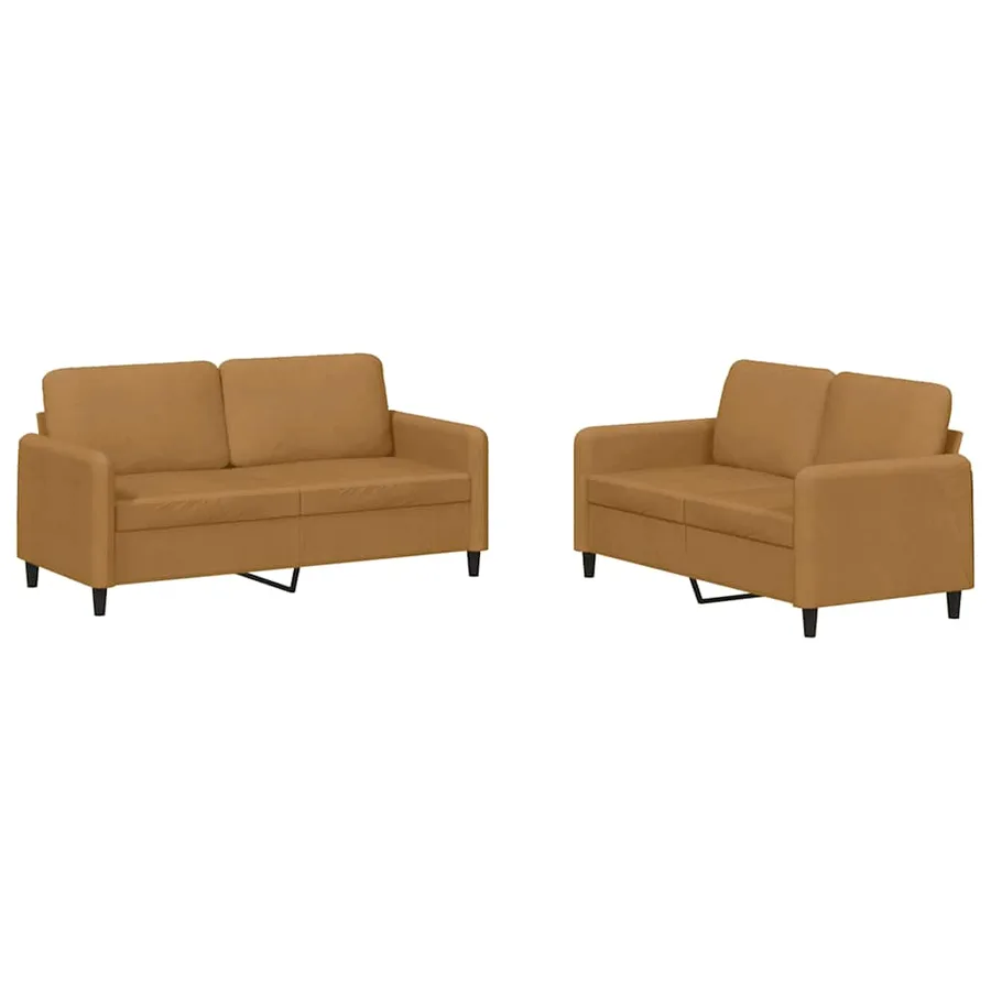 Ensemble de canapés 2 pcs marron velours - 2