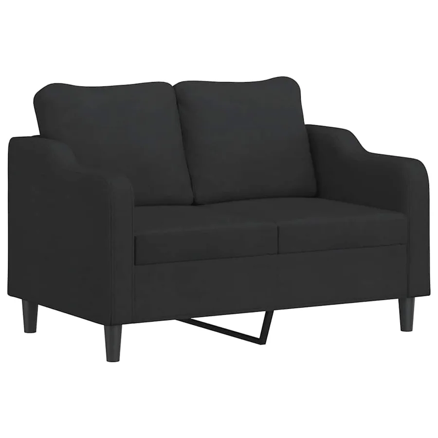 Ensemble de canapés 2 pcs avec coussins Noir Tissu - 3