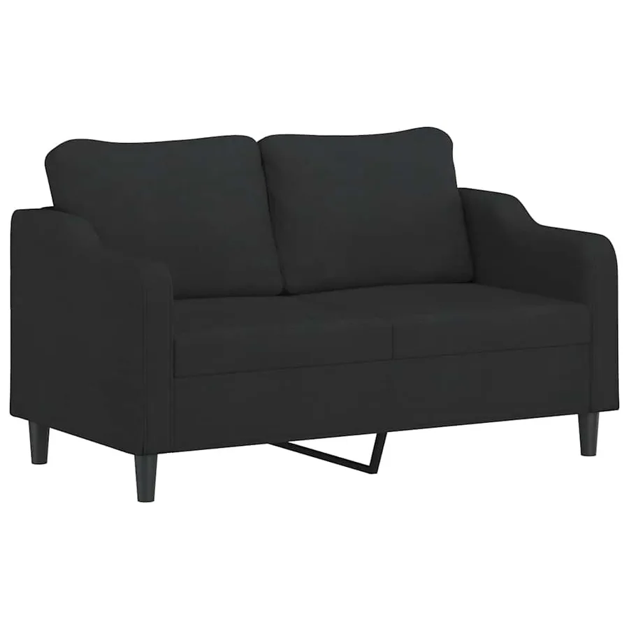 Ensemble de canapés 2 pcs avec coussins Noir Tissu - 4