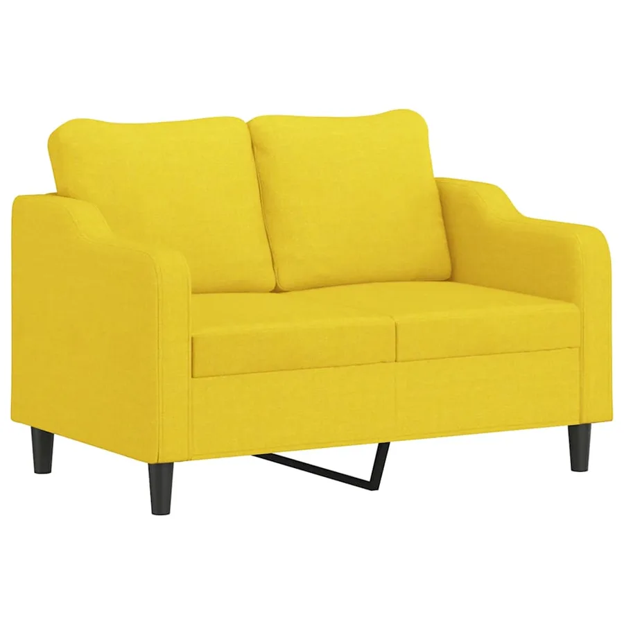 Ensemble de canapés 3 pcs avec coussins jaune clair tissu - 3
