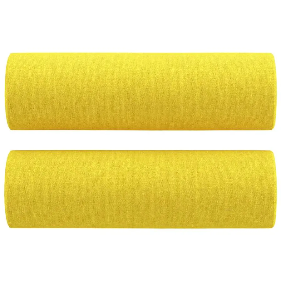 Ensemble de canapés 3 pcs avec coussins jaune clair tissu - 7