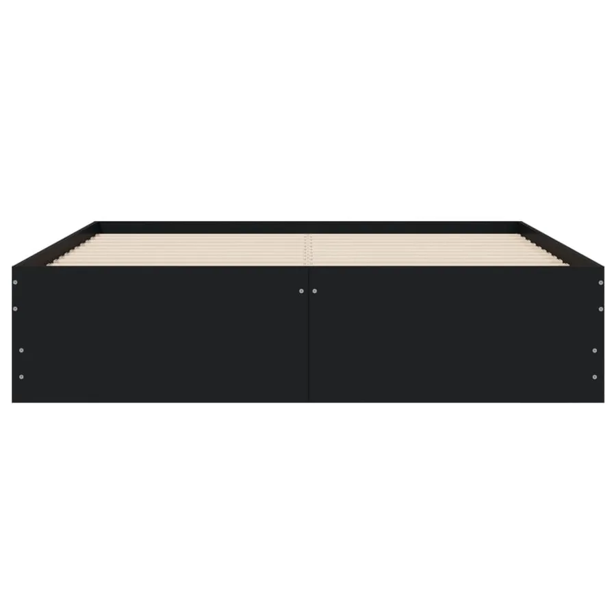 Cadre de lit avec tiroirs sans matelas noir 120x190 cm - 6