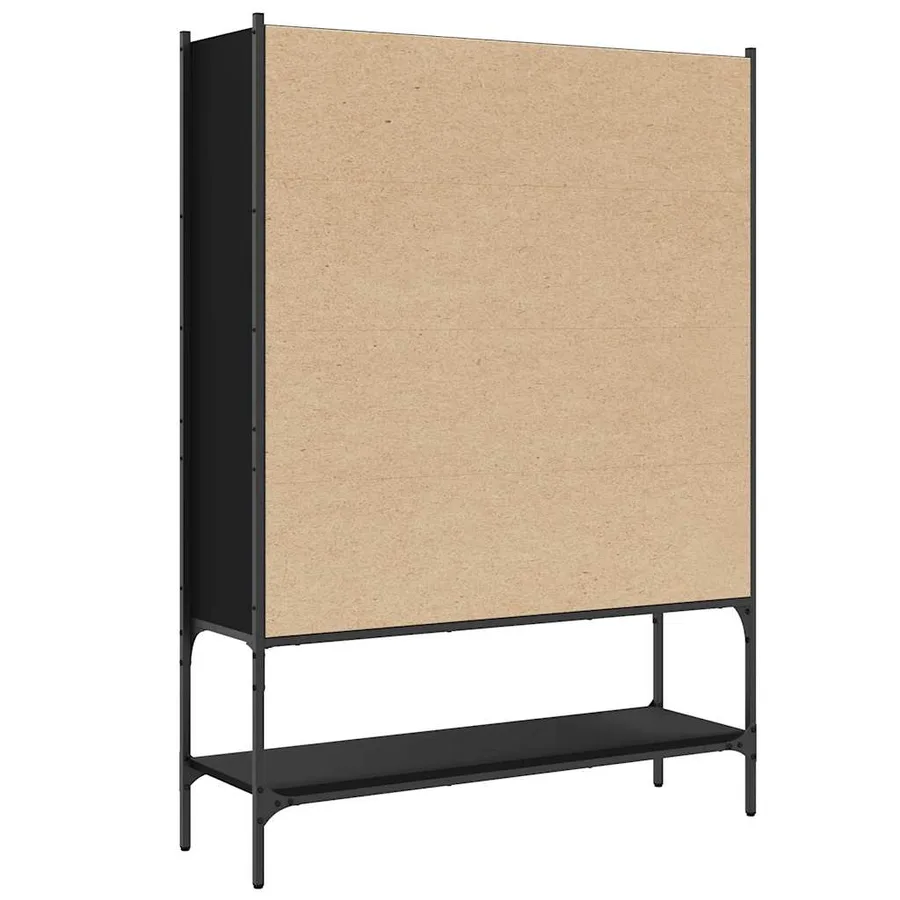 Bibliothèque noir 102x30x141,5 cm bois d'ingénierie - 7