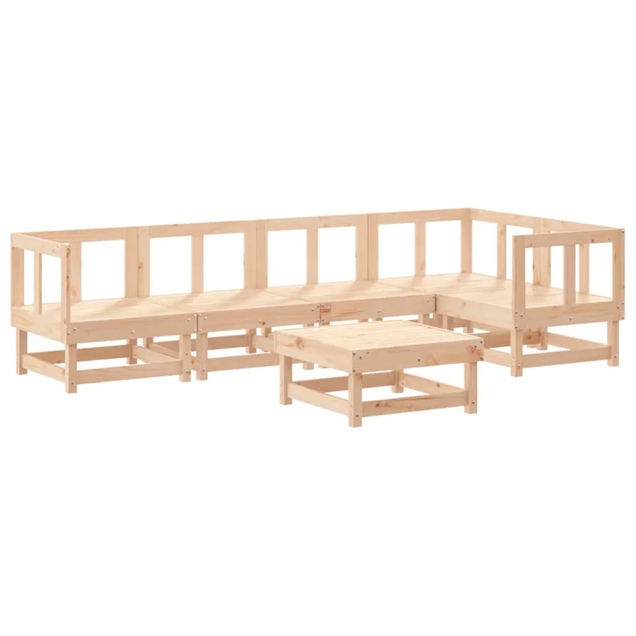 Salon de jardin 6 pcs Bois de pin massif - 2
