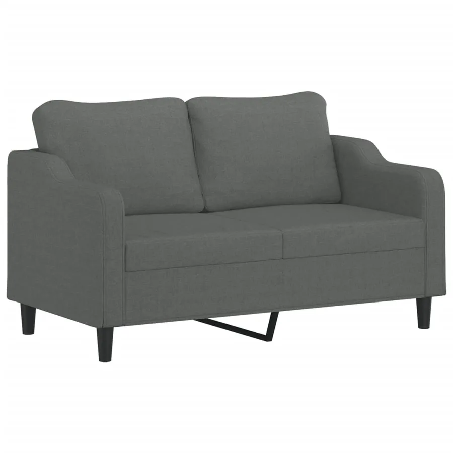 Ensemble de canapés 2 pcs coussins gris foncé tissu - 4