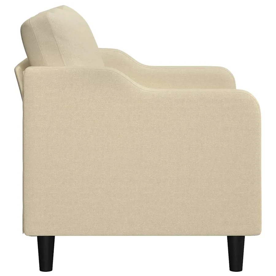 Canapé à 2 places Crème 140 cm Tissu - 4