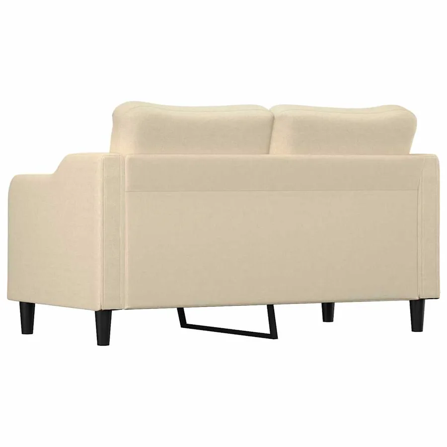Canapé à 2 places Crème 140 cm Tissu - 5