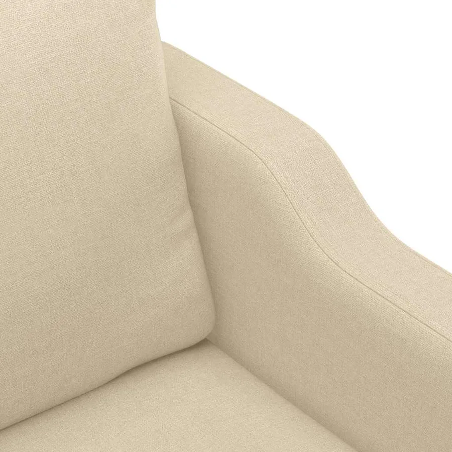 Canapé à 2 places Crème 140 cm Tissu - 6