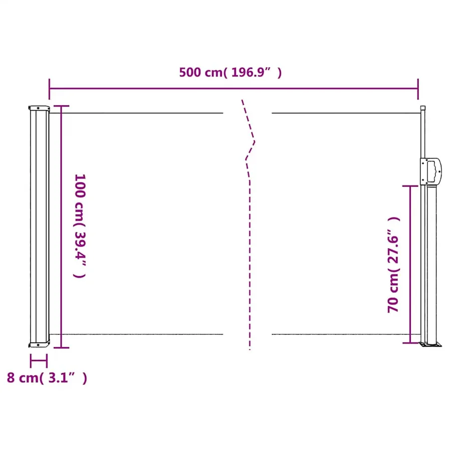 Store latéral rétractable Anthracite 100 x 500 cm - 11