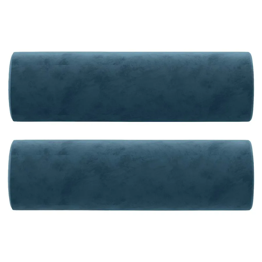 Canapé 2 places avec oreillers décoratifs bleu 120 cm velours - 5