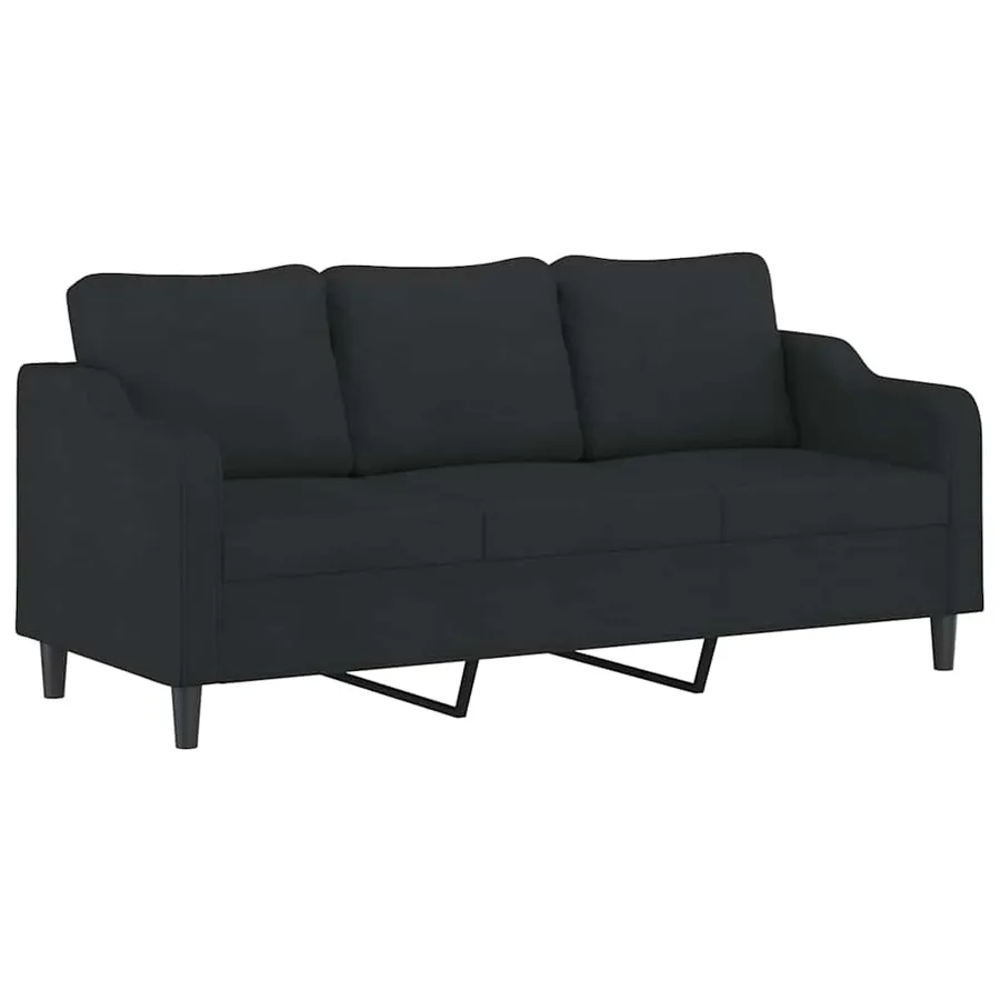 Ensemble de canapés 2 pcs avec coussins Noir Tissu - 4