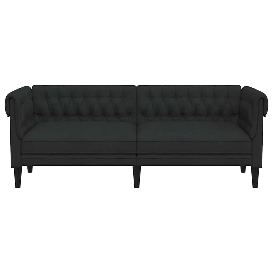 Canapé Chesterfield 3 places noir tissu - 4