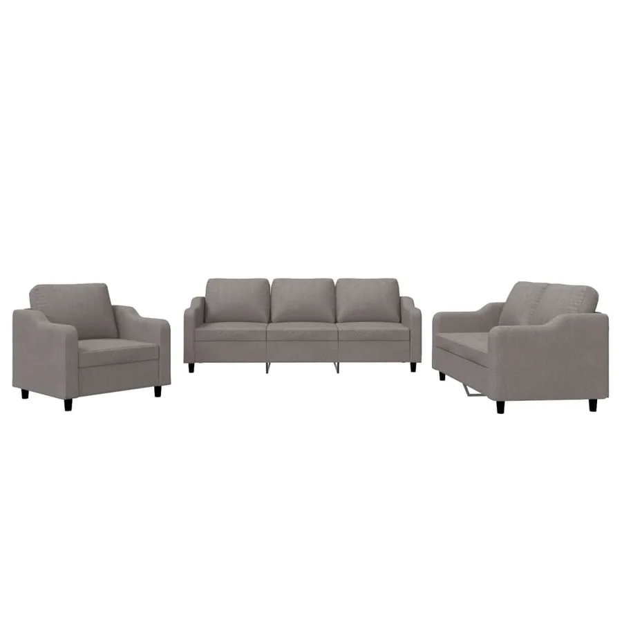 Ensemble de canapés 3 pcs avec coussins Taupe Tissu - 2