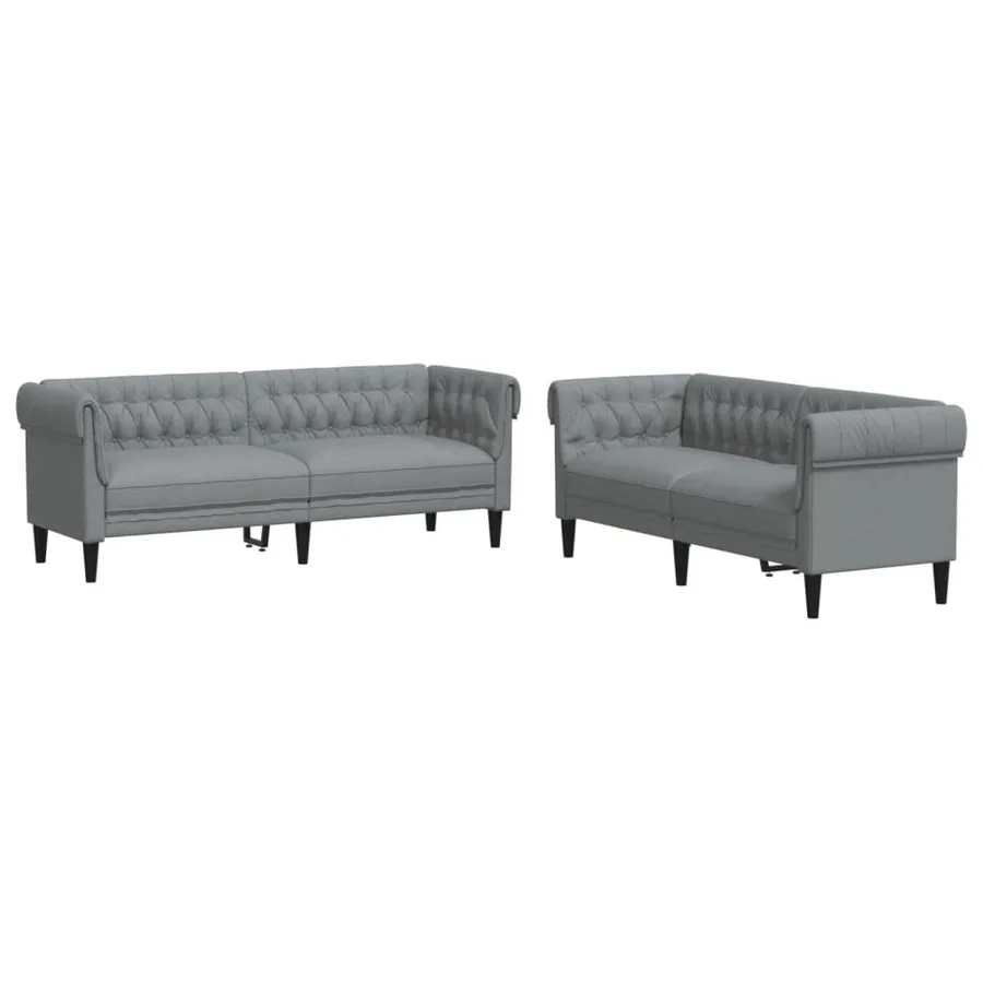 Ensemble de canapés 2 pcs gris clair tissu - 2