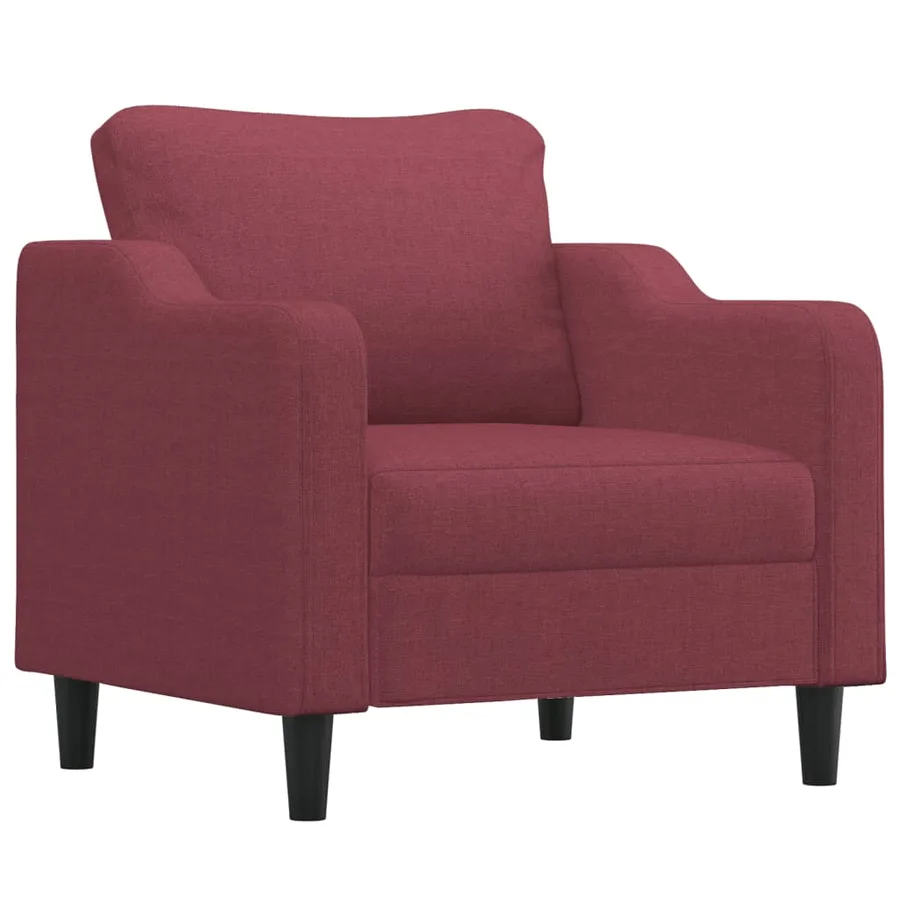 Fauteuil Rouge bordeaux 60 cm Tissu - 2