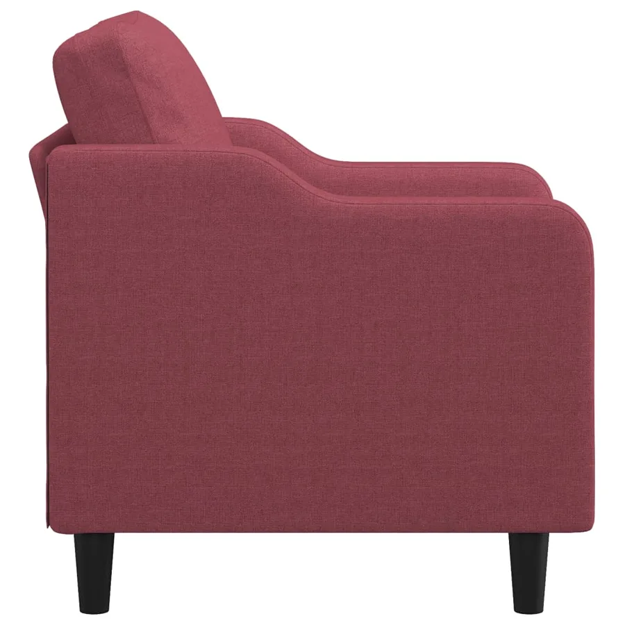 Fauteuil Rouge bordeaux 60 cm Tissu - 4