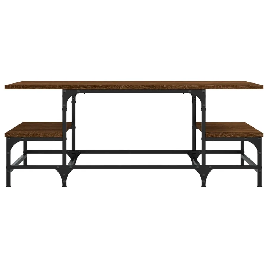 Table basse chêne marron 100x50,5x40 cm bois d'ingénierie - 4