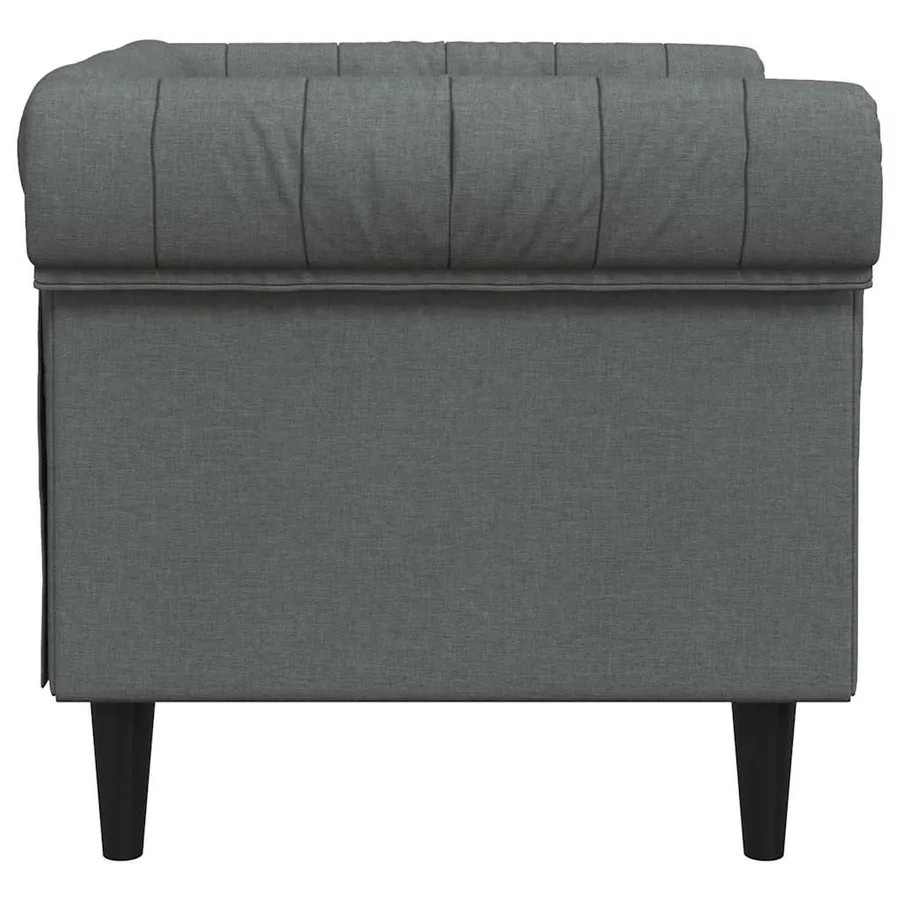 Fauteuil Chesterfield gris foncé tissu - 5