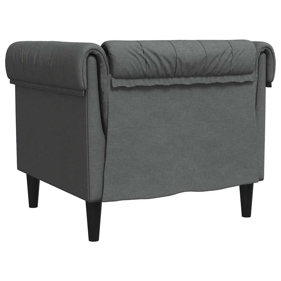 Fauteuil Chesterfield gris foncé tissu - 6
